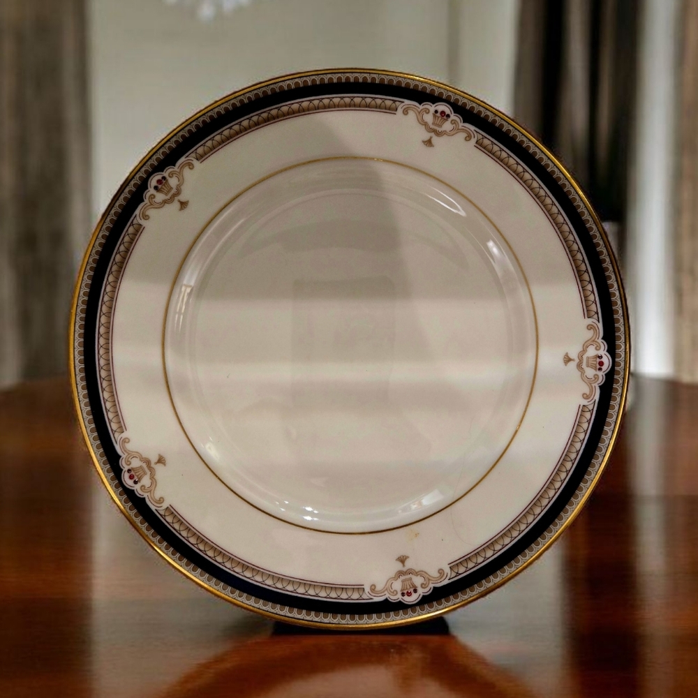 Lenox Salad Plate set of 2 Buchanan White with Gold Trim Made In USA 8 3/8 "